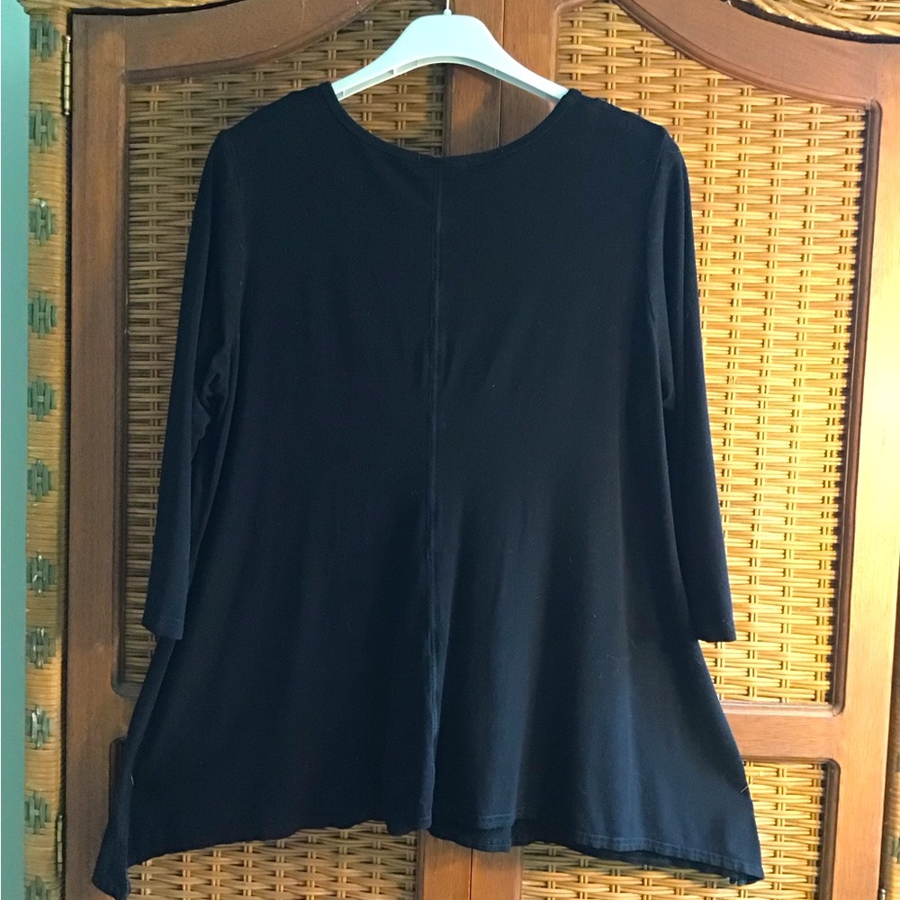 Heartstrings knit tunic matte blk. L.